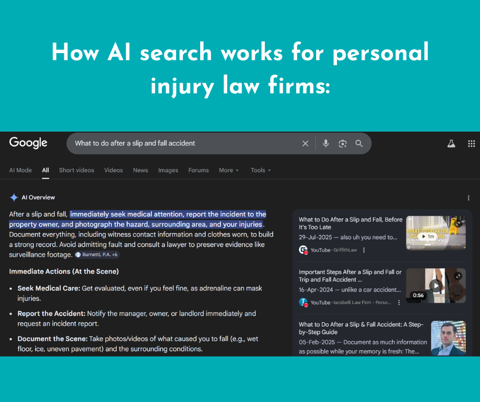 a screenshot of how AI search works for personal injury attorneys