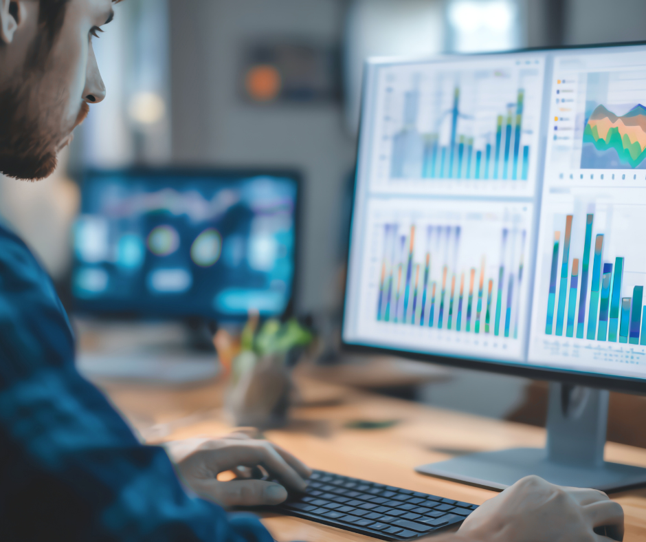 a man tracking the performance of their SEO content