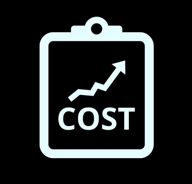 The word cost with an arrow rising symbolizing rising costs