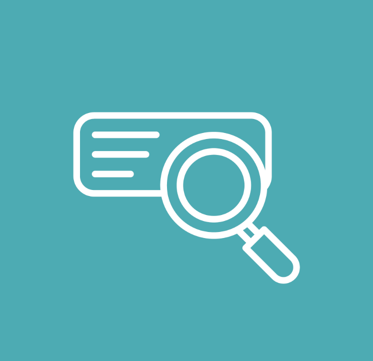 Graphic of a search engine with a magnifying glass