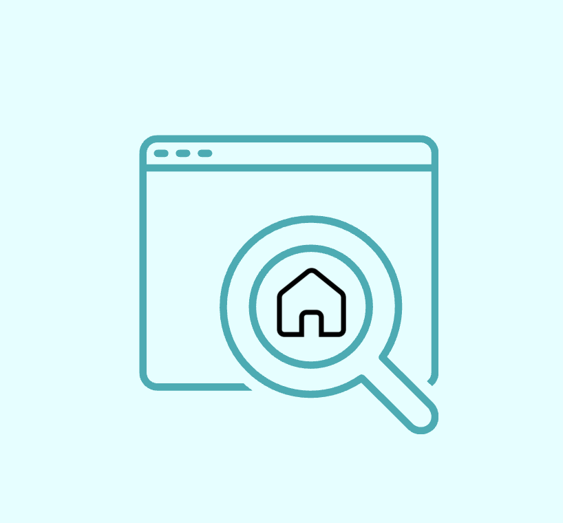 Web search home page magnifying glass