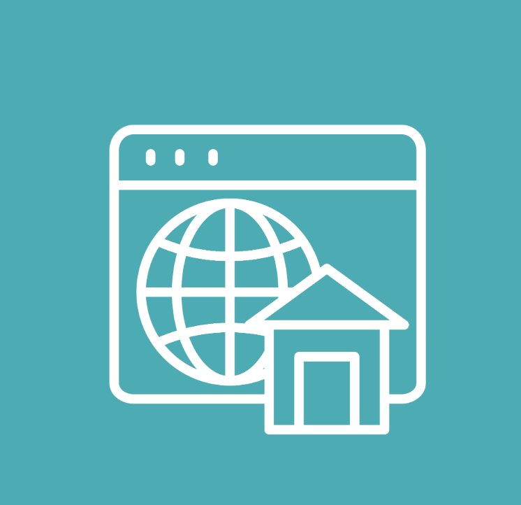 Graphic of a web page with a house