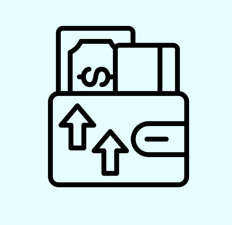 Graphic of a wallet with money