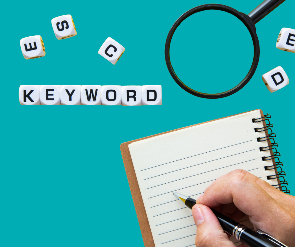A person doing research into keywords