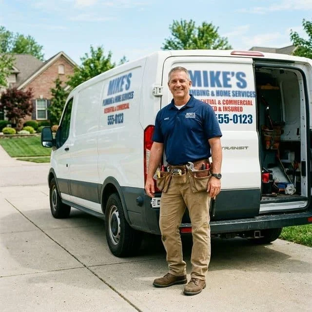 Local service van parked in a driveway