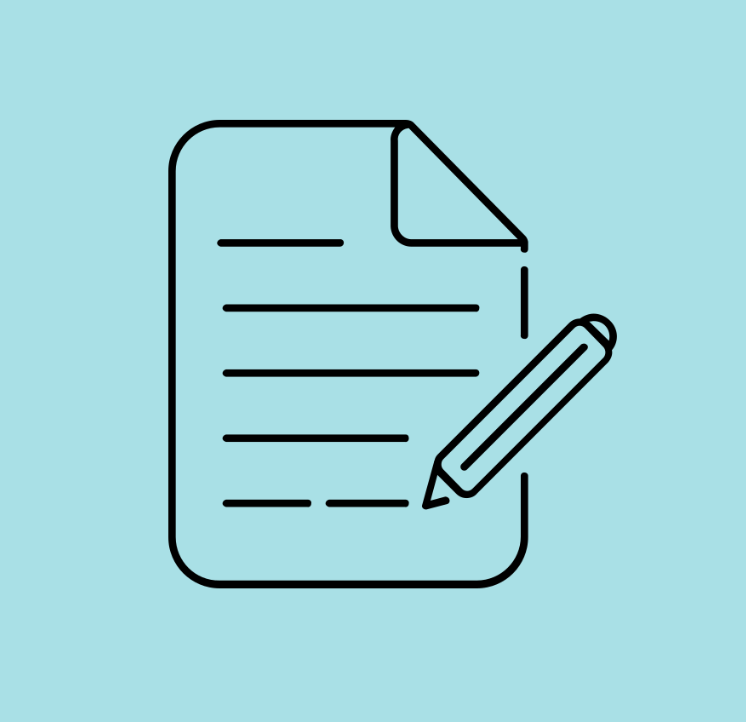 Graphic of a pencil and a paper