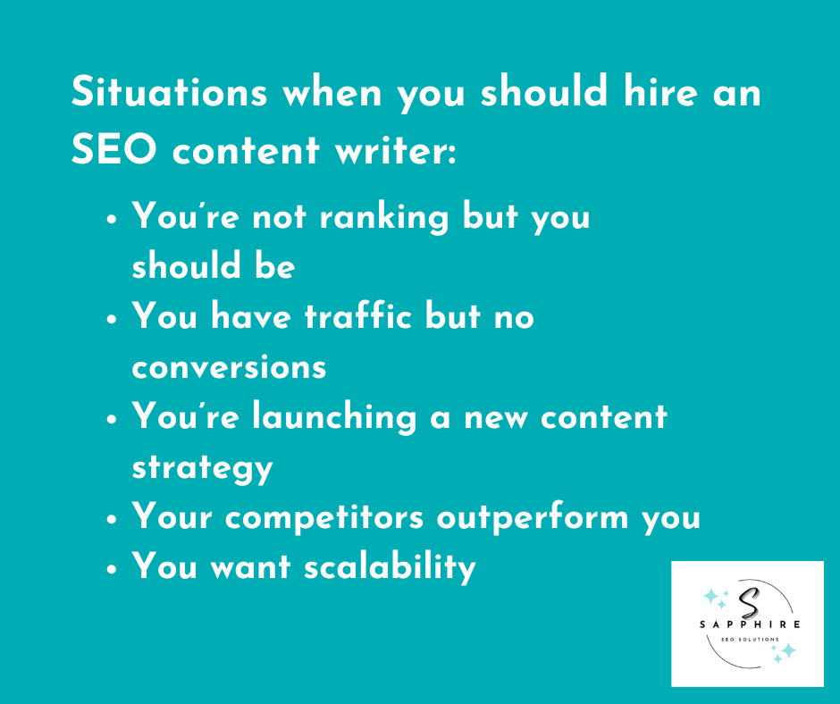 a list of situations when you should hire an SEO content writer