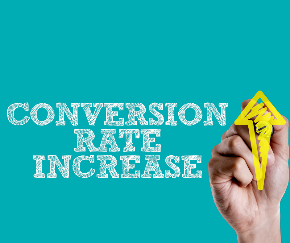 an upward arrow, suggesting that blogs increase conversion rates