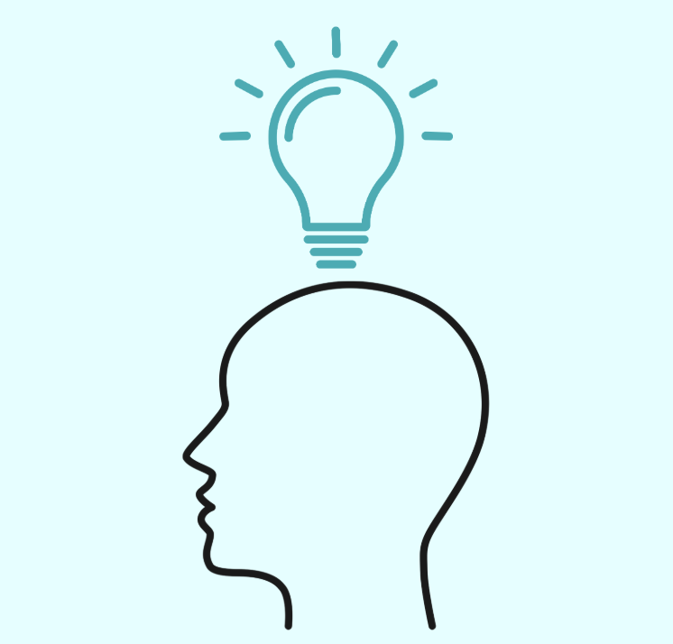 graphic of a head and a lightbulb