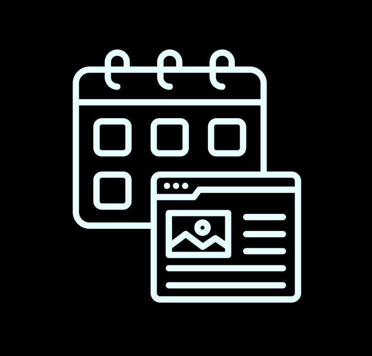 Graphic of a social media content calendar