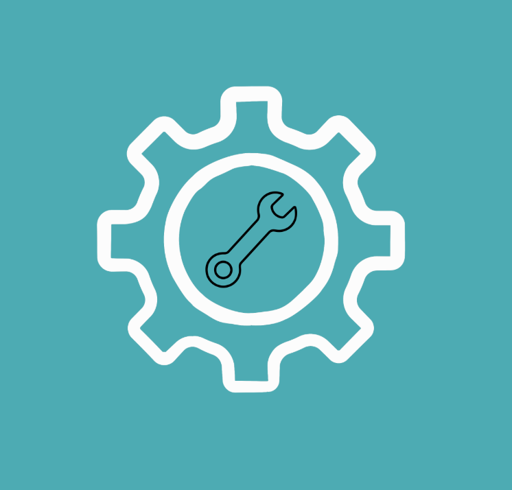 Gear with a wrench in the center