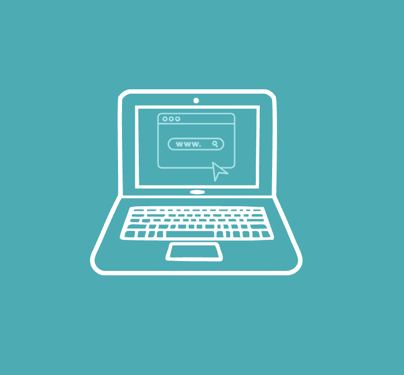 Laptop with a web browser on the screen