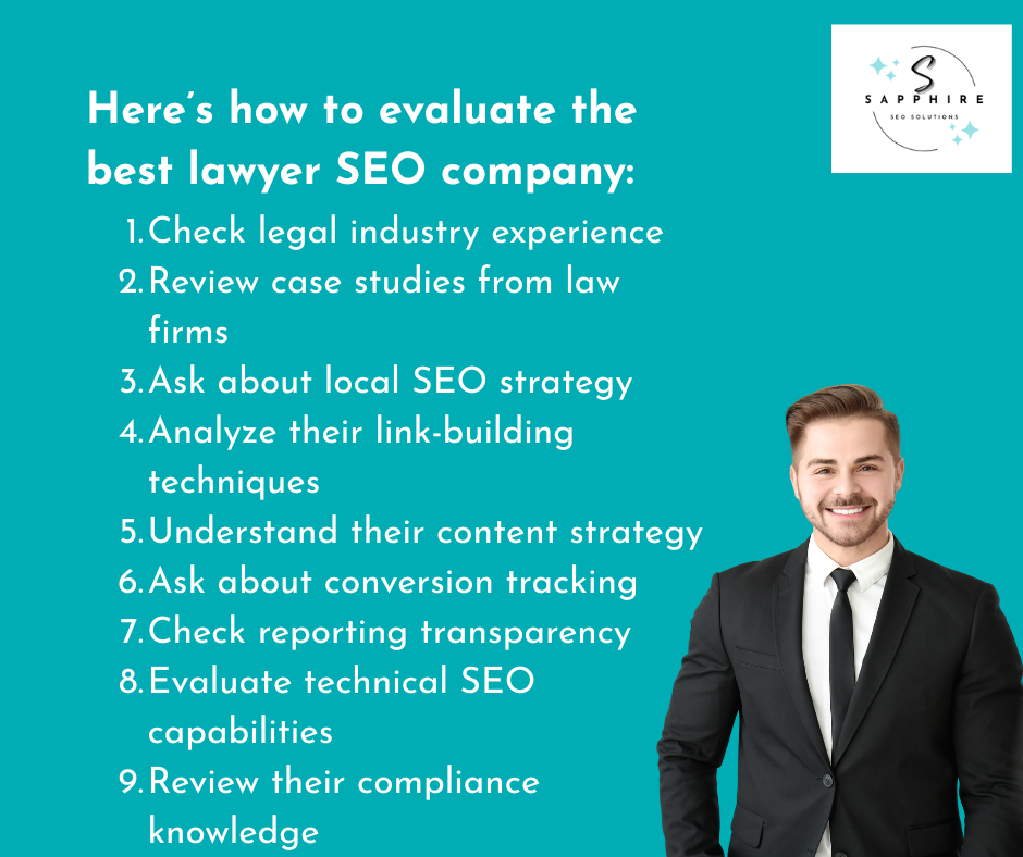 9 steps on how to evaluate the best lawyer SEO company explained