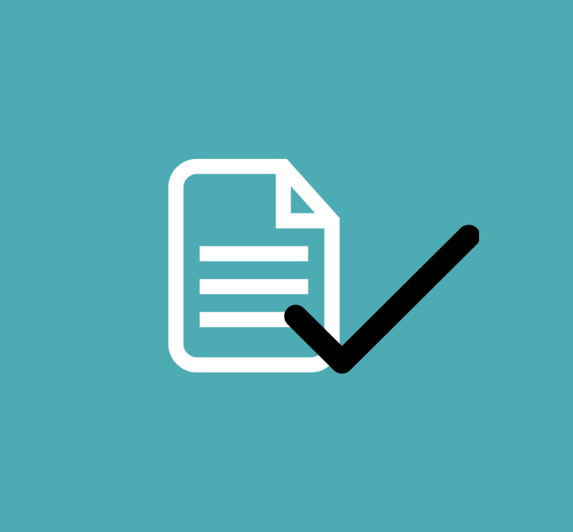Content page with a check mark