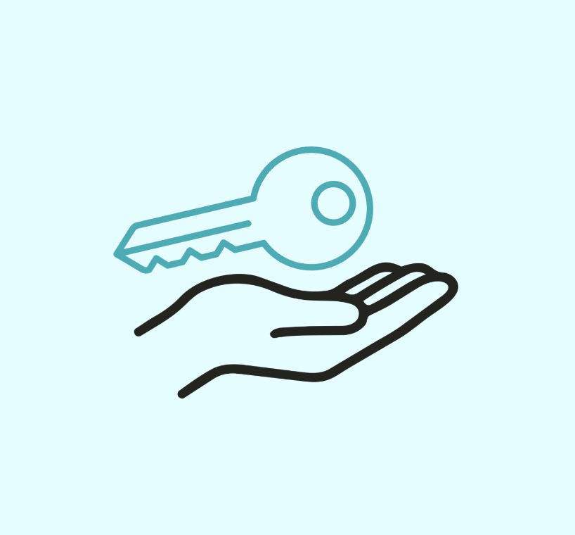 Hand holding a key