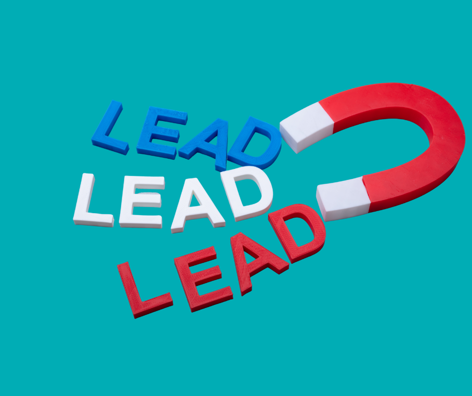 a magnet attracting leads, suggesting lead generation