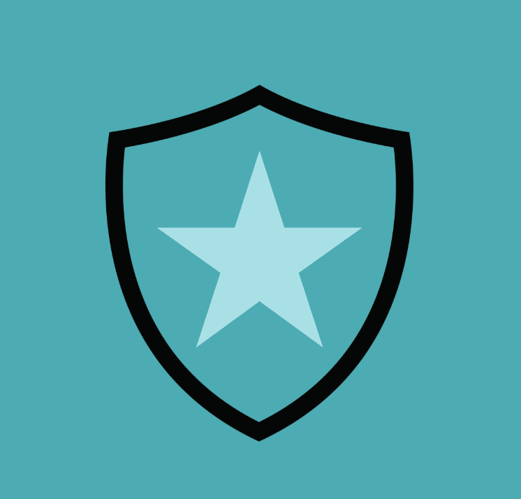Graphic of a star and a shield