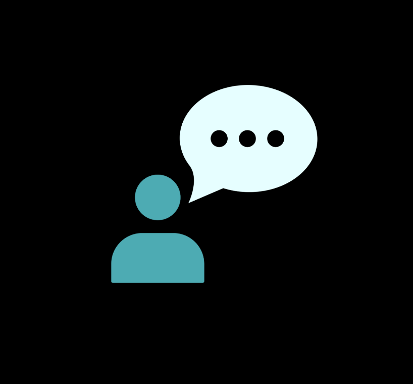 Figure with a chat bubble
