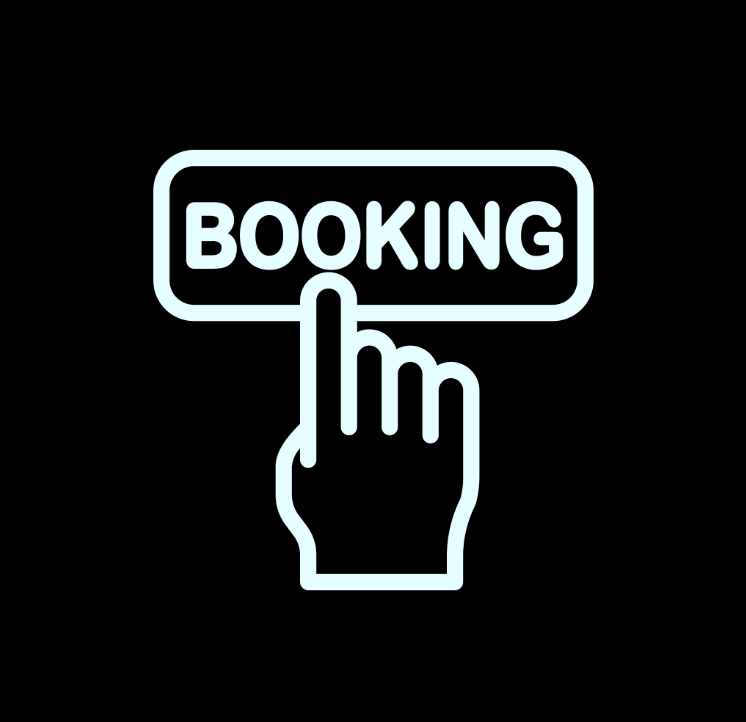 Booking with a finger clicking it