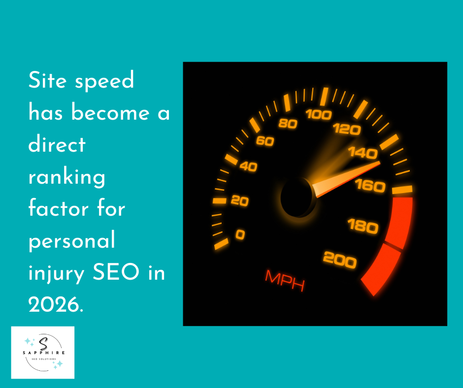 Site speed has become a direct ranking factor for personal injury SEO in 2026