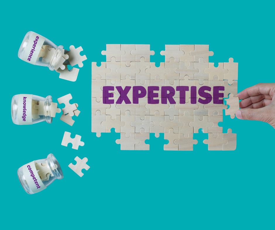 experience, knowledge, and competent puzzle pieces comes togther to form SEO expertise