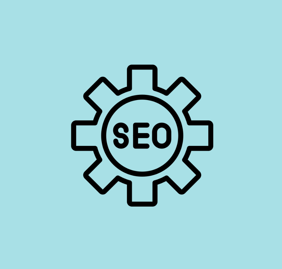 Graphic of a gear with SEO in the center