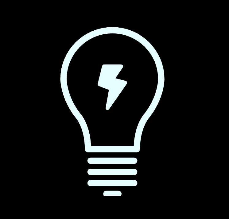 Graphic of a lightbulb with a lightning bolt