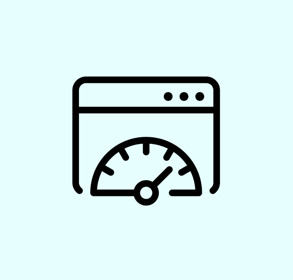 Graphic of a website with a measurement dial