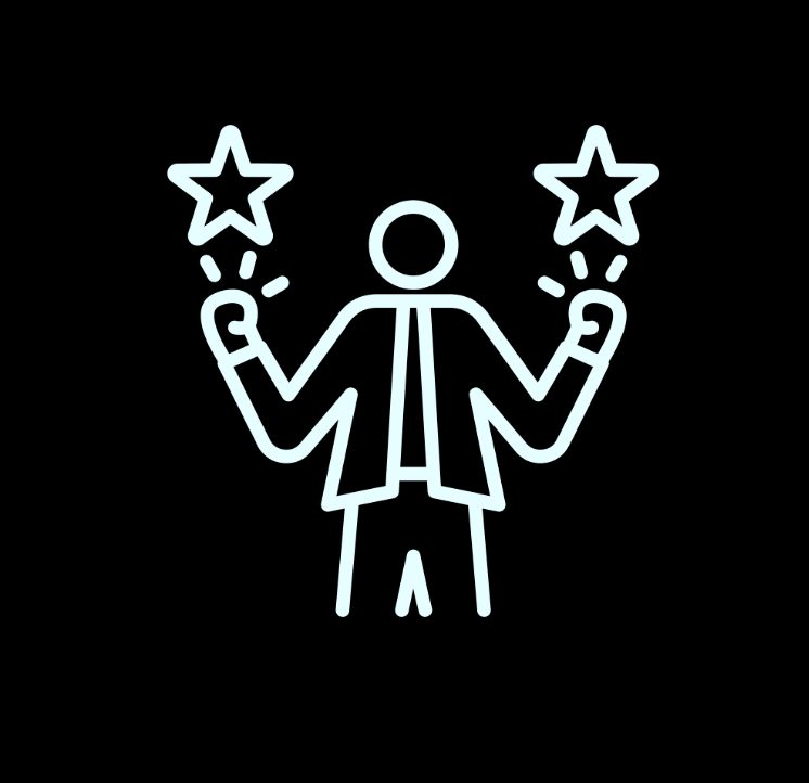 Graphic of a man celebrating success