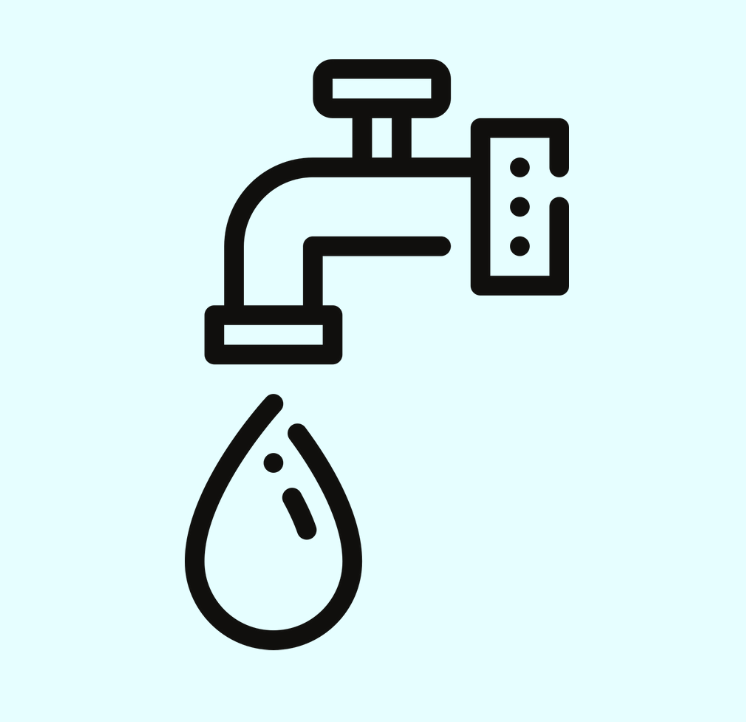 Graphic of a faucet dripping water