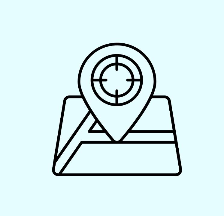 Graphic of a map marker on a street map