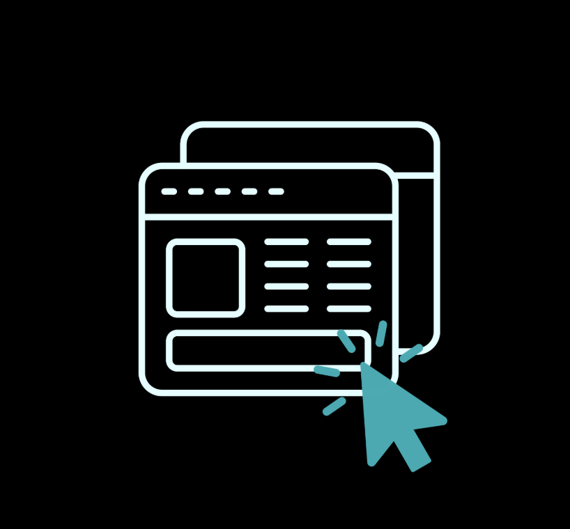 Web page with a click arrow