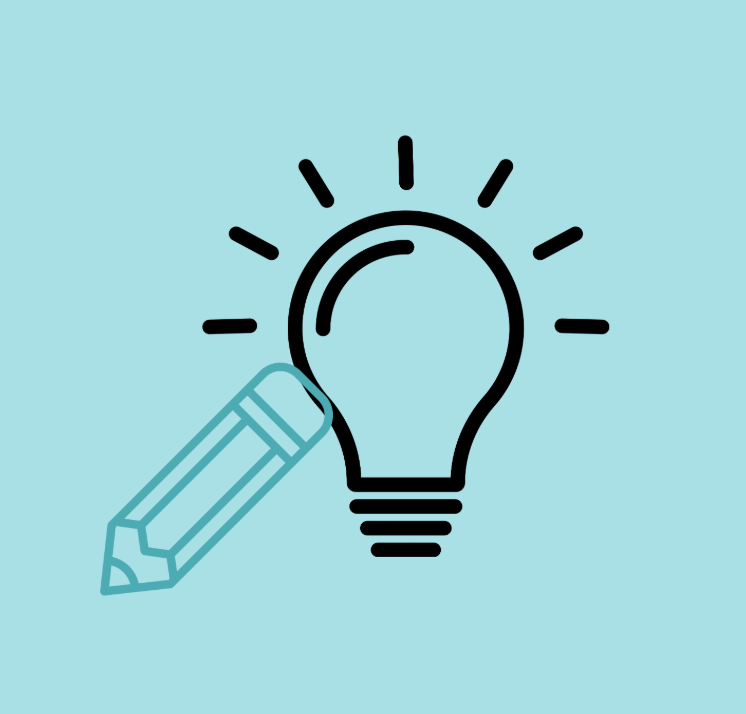 Pencil and lightbulb