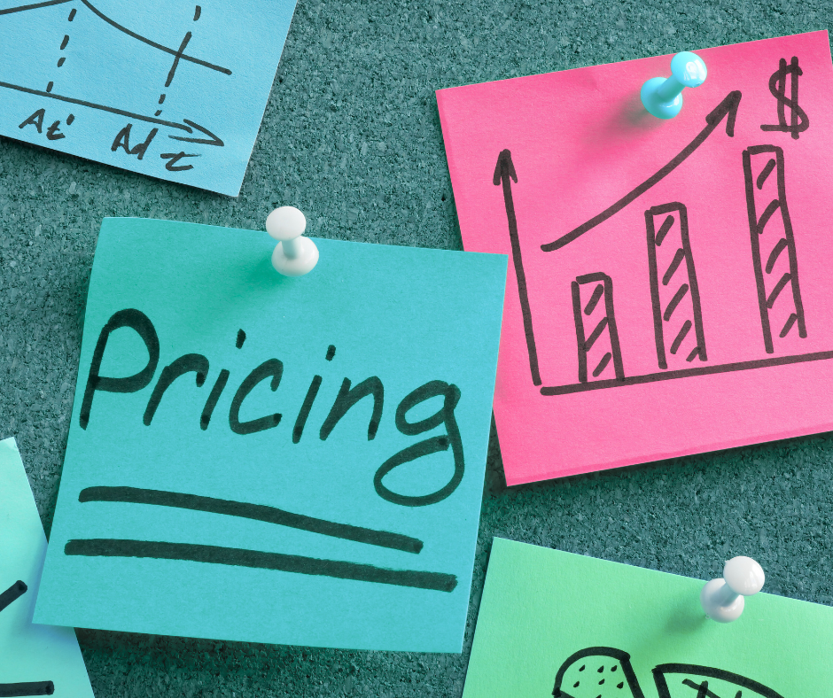 pricing with an upward chart, suggesting scalable prices