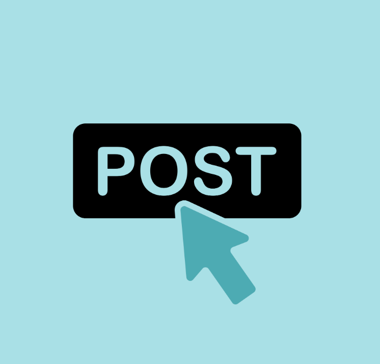Post button with an arrow