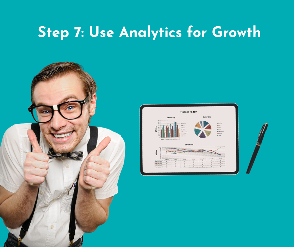 Step 7 of blogging is to use analytics for growth