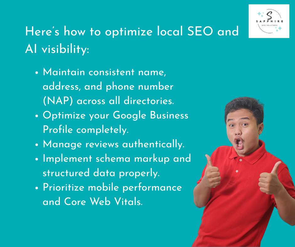 list of tactics to help optimize local SEO and AI visibility