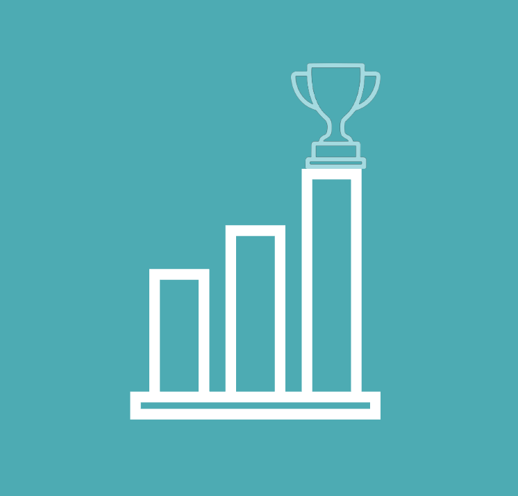 Bar graph with a trophey