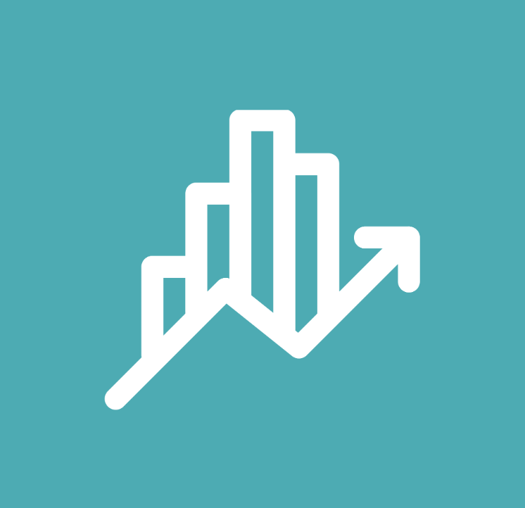 Graphic of a chart and arrow pointing up