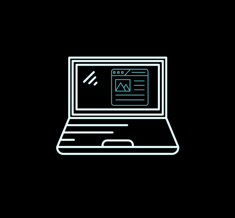 Screen with a landing page