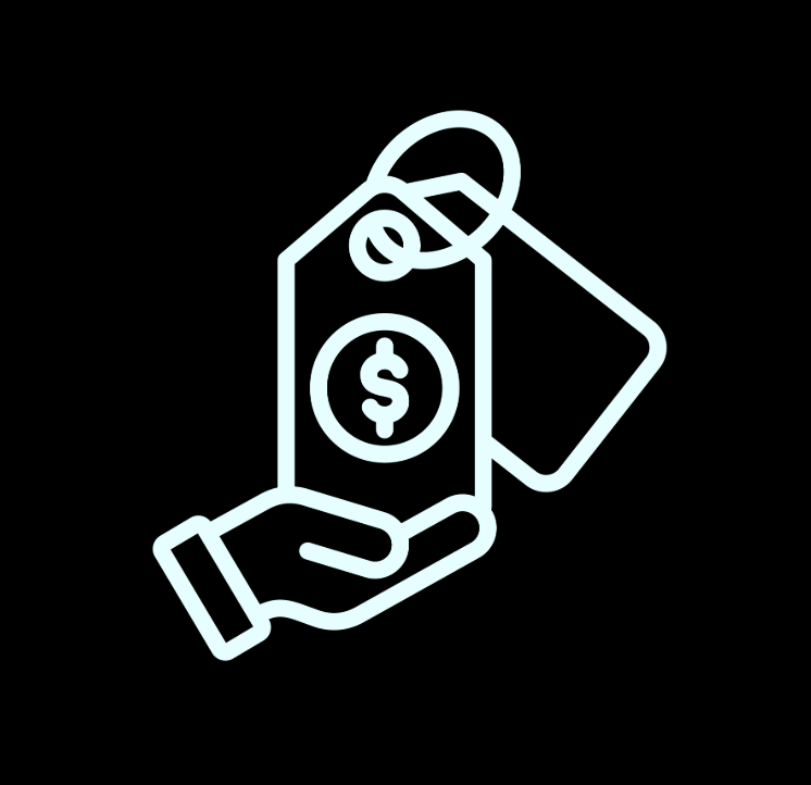 Hand holding a price tag with a dollar sign