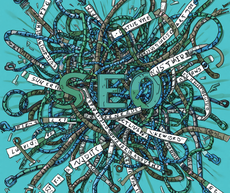 SEO with jumbled up wires to depict common service area pages seo mistakes