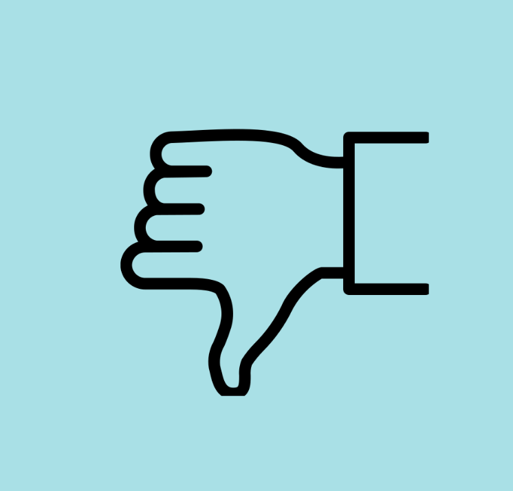 Graphic of thumbs down