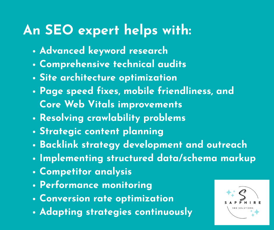 a list of tasks SEO experts help business owners with