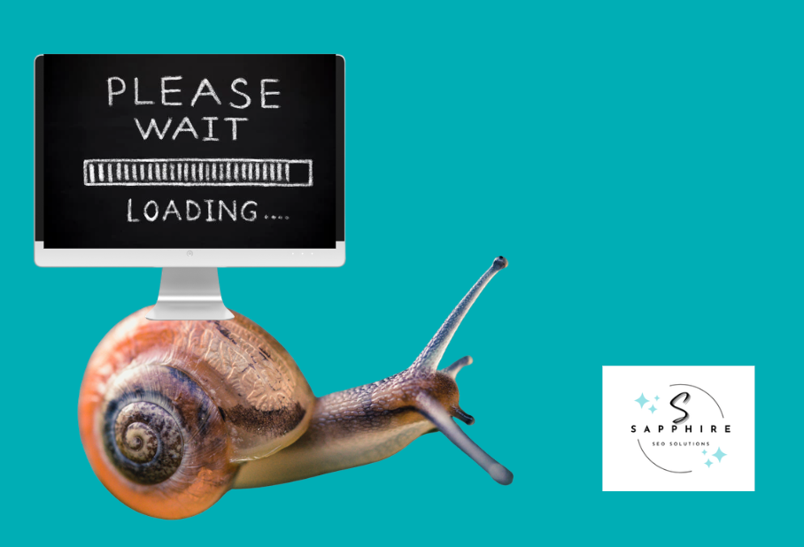 Snail carrying a computer screen that says Please Wait Loading