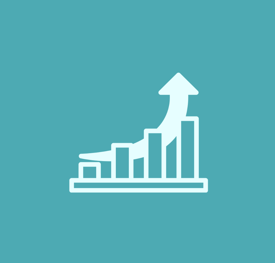 Graphic of a graph with an arrow pointing up