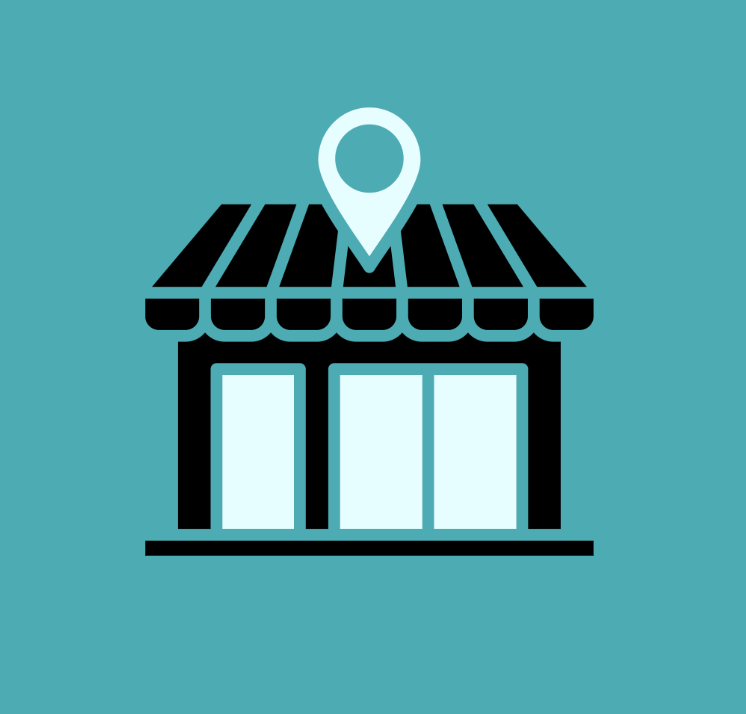Local business storefront map marker