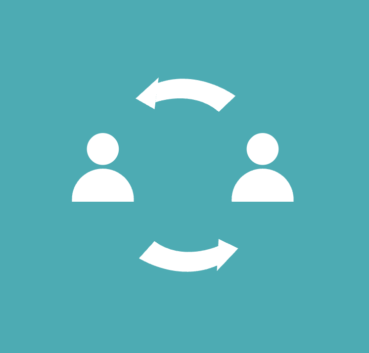 Graphic of two figures with two arrows connecting them
