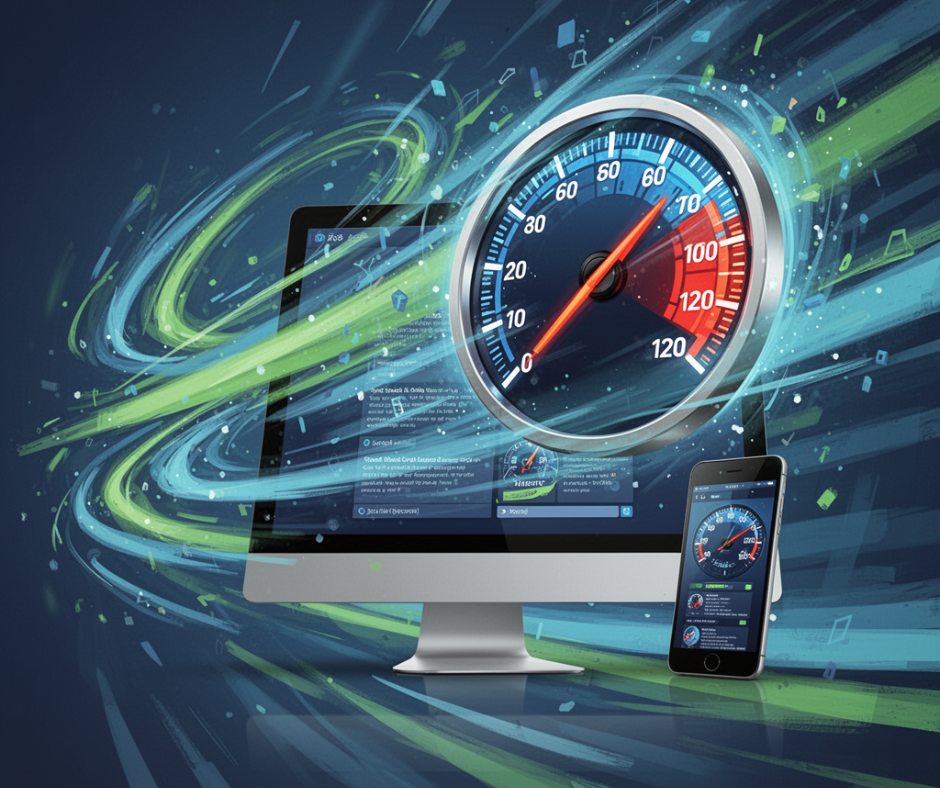 a medical website with a fast-loading sign