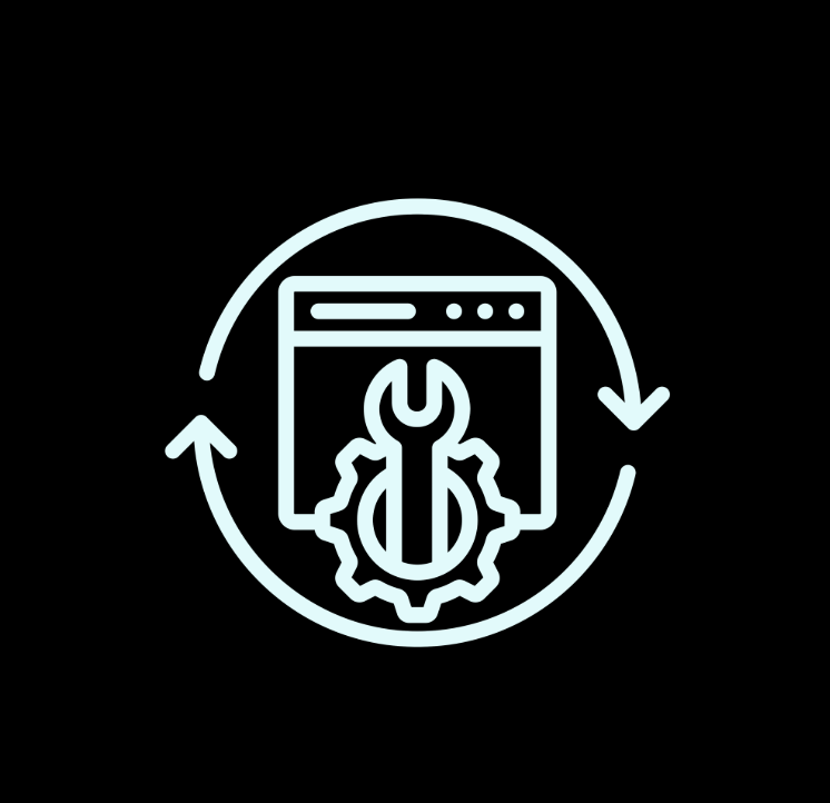 Graphic or a wrench and a gear on a web page